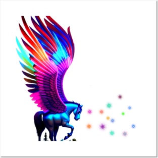 RAINBOW PEGASUS CONSTELLATION Posters and Art